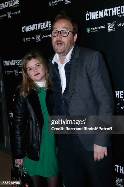 Actress of the movie Mathilde Viseux-Ely and Director of the movie Xavier Beauvois attend the "Les Gardiennes" Paris Premiere at la cinematheque on...
