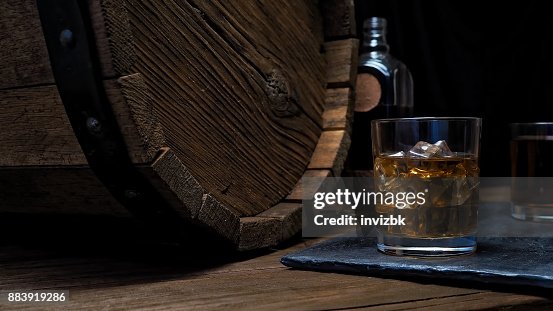 Whiskey on bar counter
