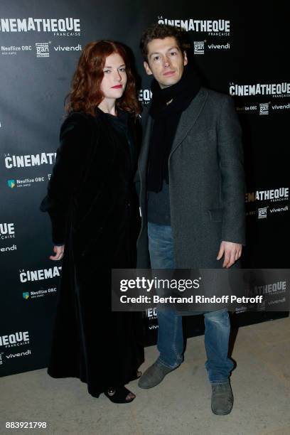 Actors of the movie Iris Bry and Cyril Descours attend the "Les Gardiennes" Paris Premiere at la cinematheque on December 1, 2017 in Paris, France.