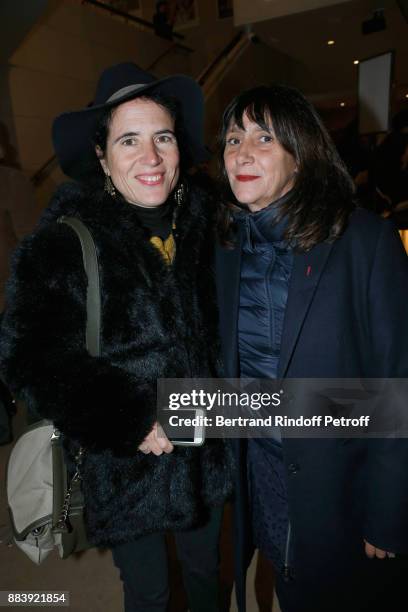 Mazarine Pingeot and Producer of the movie Sylvie Pialat attend the "Les Gardiennes" Paris Premiere at la cinematheque on December 1, 2017 in Paris,...