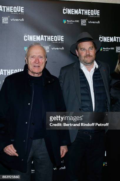 Producer of the movie, President of Pathe Jerome Seydoux and Director of the movie Xavier Beauvois attend the "Les Gardiennes" Paris Premiere at la...