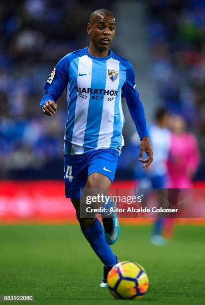 Diego Rolan of Malaga CF in action during the La Liga match between Malaga and Levante at Estadio La Rosaleda on December 1, 2017 in Malaga, Spain.