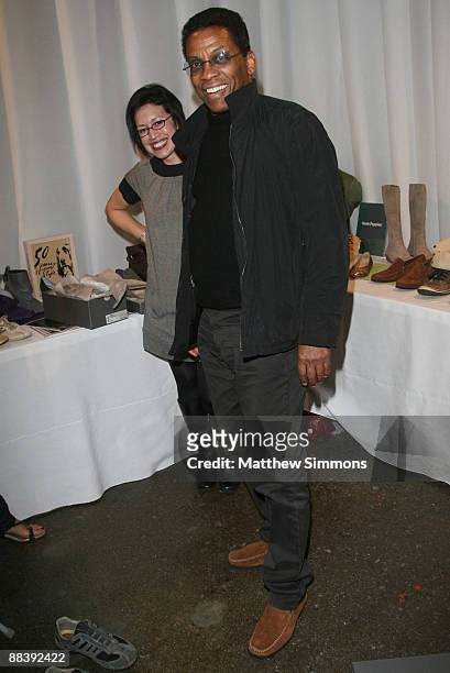 Musician Herbie Hancock at the Hush Puppies booth during the 50th Annual Grammy Awards - Grammy Style Studio - Day 1 on February 6, 2008 in Los...