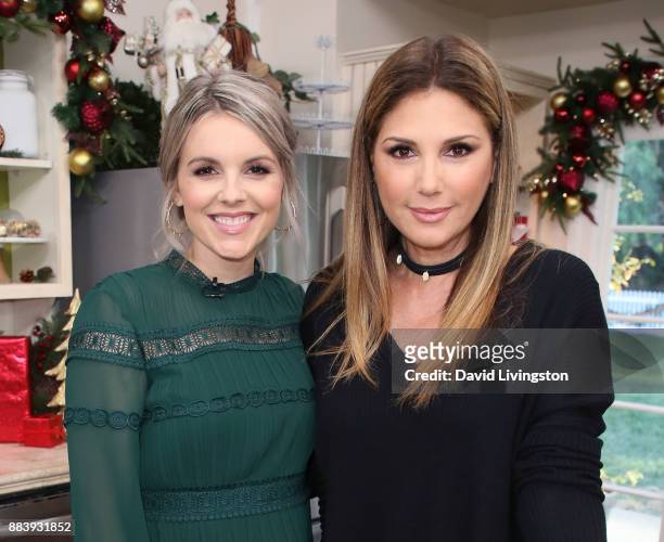 Personalities Ali Fedotowsky and Daisy Fuentes pose at Hallmark's "Home & Family" at Universal Studios Hollywood on December 1, 2017 in Universal...