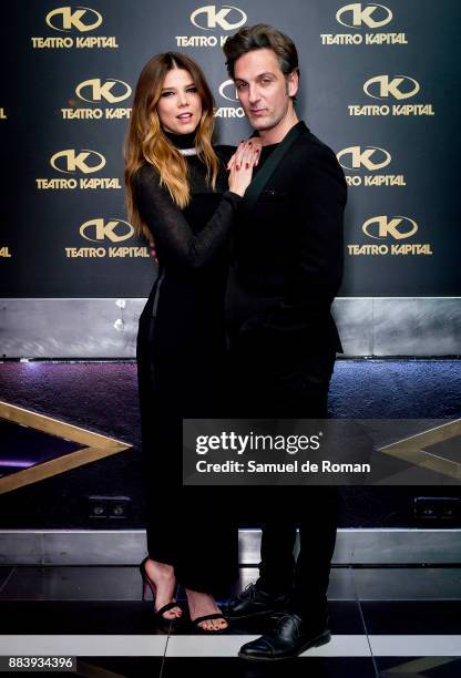 Juana Acosta and Ernesto Alterio during "Ola De Crimenes" end of filming party on December 1, 2017 in Madrid, Spain.