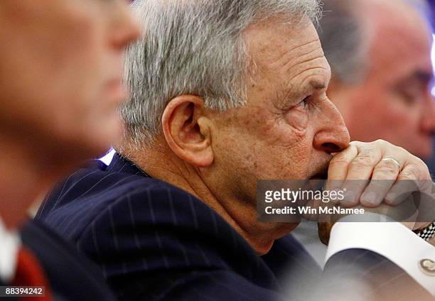 Mark Rosenker, acting chairman of the National Transportation Safety Board, listens to testimony during a hearing of the Senate Aviation Operations,...