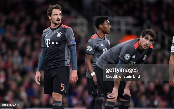 Arsenal London - FC Bayern Muenchen Mats Hummels, David Alaba und Javi Martinez