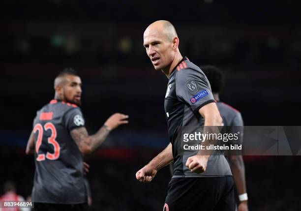 Arsenal London - FC Bayern Muenchen Torjubel: Arjen Robben
