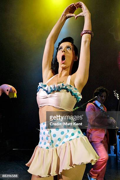 Katy Perry performs at Shepherds Bush Empire on June 10, 2009 in London, England.
