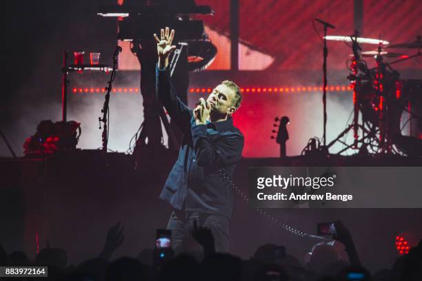 Damon Albarn of Gorillaz perform at Manchester Arena on December 1, 2017 in Manchester, England.