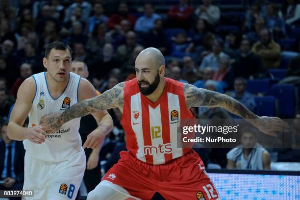 Jonas Maciulis, #8 of Real Madrid competes against ANTIC PERO of Crvena Zvezda Mts Belgrade during the 2017/2018 Turkish Airlines Euroleague Regular...