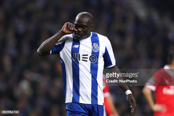 Porto's Cameroonian forward Vincent Aboubakar during the Premier League 2016/17 match between FC Porto and SL Benfica, at Dragao Stadium in Porto on...