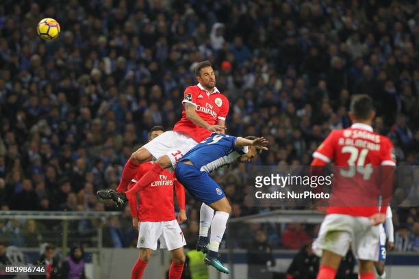Benfica's Brazilian defender Jardel with Porto's Brazilian forward Soares during the Premier League 2016/17 match between FC Porto and SL Benfica, at...
