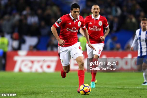 Benfica's Mexican forward Raul Jimenez in action during the Premier League 2016/17 match between FC Porto and SL Benfica, at Dragao Stadium in Porto...