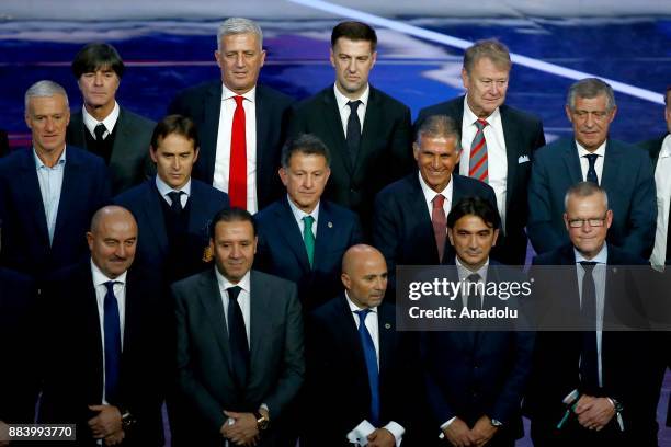 Head coaches Didier Deschamps of France, Joachim Low of Germany, Vladimir Petkovic of Switzerland, Mladen Krstaljic of Serbia, Age Hareide of Denmark...