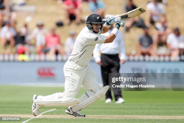 Ross Taylor of New Zealand bats during day two of the Test match series between New Zealand Blackcaps and the West Indies at Basin Reserve on...