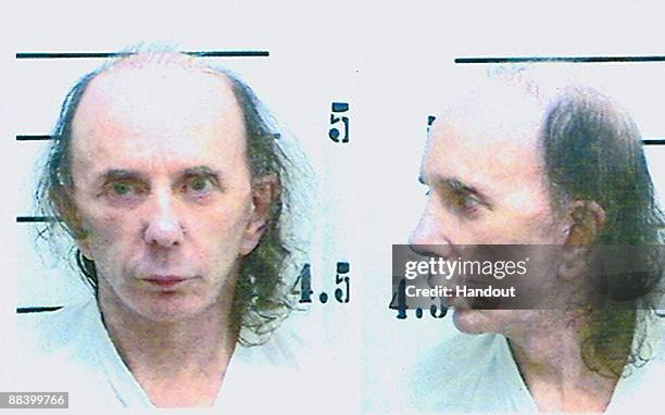 In this handout photo provided be the California Department of Corrections and Rehabilitation , inmate Phillip Spector poses for his mugshot photo on...