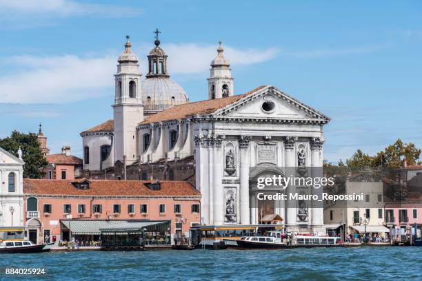 view of the church of santa maria del rosario (gesuati) at venice, italy. - canale della giudecca stock pictures, royalty-free photos & images