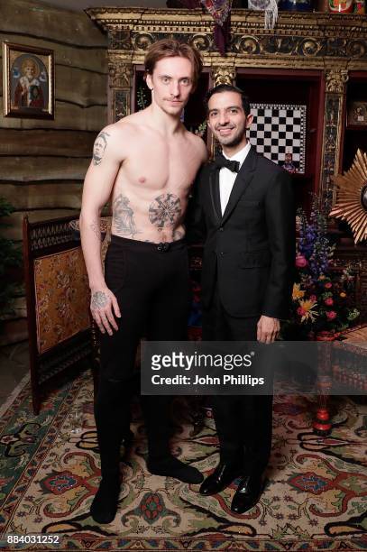 Oxfordshire, ENGLAND Sergei Polunin and Imran Amed attend the gala dinner during #BoFVOICES on December 1, 2017 in Oxfordshire, England.
