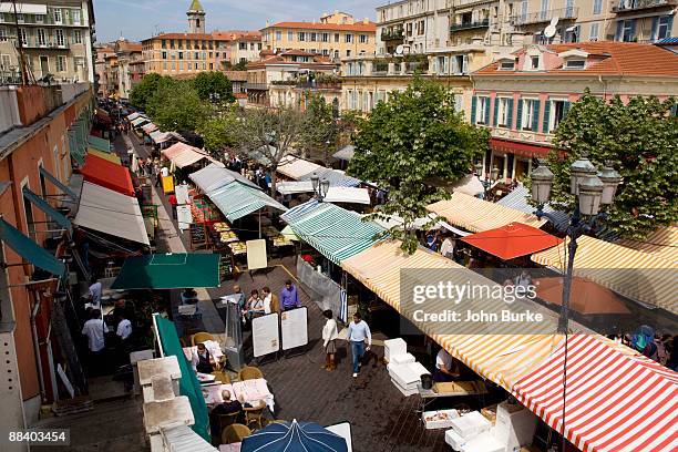 outdoor market in provence, france - awning stock pictures, royalty-free photos & images
