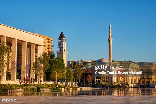 albania, tirana, skanderbeg square - tirana stock pictures, royalty-free photos & images