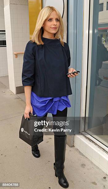 Actress Sarah Michelle Geller spotted choosing new shades at the Sunglass Hut store in the 3rd Street Promenade on June 10, 2009 in Santa Monica,...