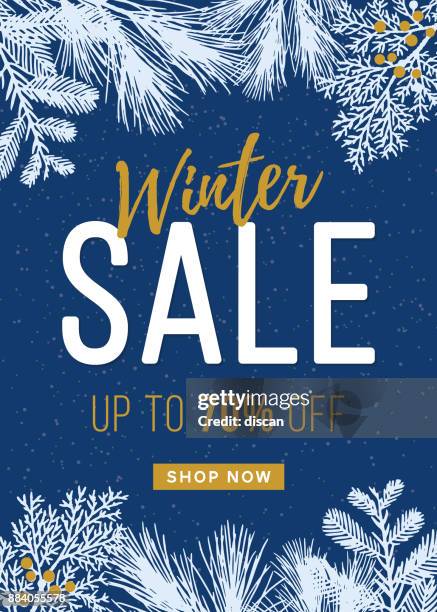 winter sale design for advertising, banners, leaflets and flyers. - winter sale stock illustrations