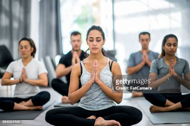 group meditation - zen stock pictures, royalty-free photos & images