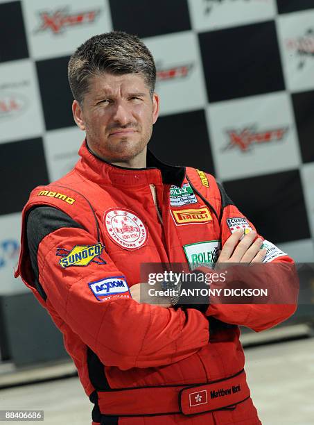 Auto-FRA-LeMans-HKG-Marsh,FEATURE by John Weaver This photo taken on June 6, 2009 shows Hong Kong race car driver Mathew Marsh posing at a go cart...