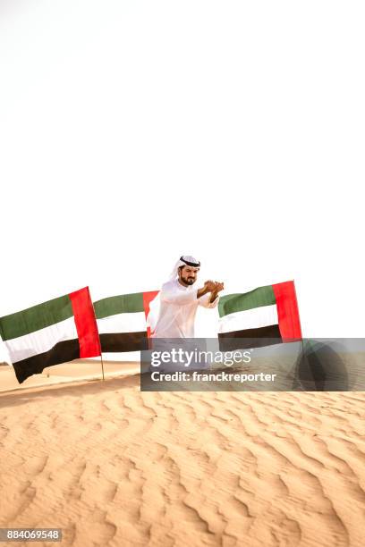 festa nazionale degli emirati arabi uniti nel deserto - uae national day foto e immagini stock