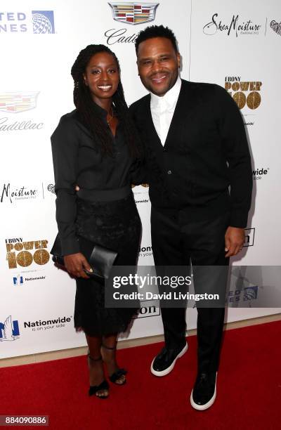 Alvina Stewart and actor Anthony Anderson attend Ebony Magazine's Ebony's Power 100 Gala at The Beverly Hilton Hotel on December 1, 2017 in Beverly...