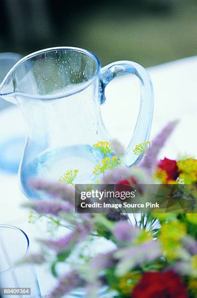 caraffe of water - mangiare stock pictures, royalty-free photos & images