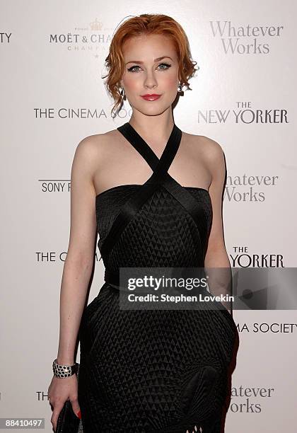 Actress Evan Rachel Wood attends a screening of "Whatever Works" hosted by the Cinema Society and The New Yorker at Regal Cinema Battery Park June...