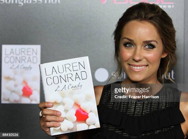 Tv Personality Lauren Conrad arrives at the Vogue Eyewear & Sunglass Hut host the launch of her book "L.A. Candy" at Thompson Hotel on June 10, 2009...