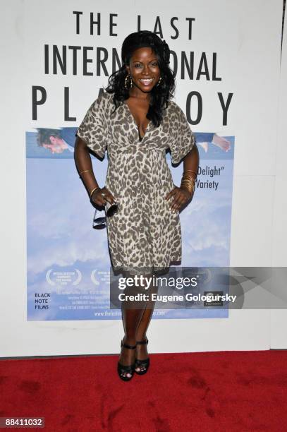 Abiola Abrams attends "The Last International Playboy" premiere at AMC Empire 25 on June 10, 2009 in New York City.