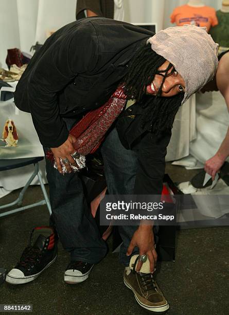 Victor Duplaix at the Hush Puppies booth during the 50th Annual Grammy Awards - Grammy Style Studio - Day 1 on February 6, 2008 in Los Angeles,...