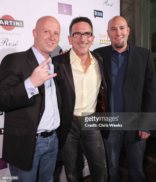 Chefs Stefan Richter, Rick Moonen of RM Seafood and Hosea Rosenberg attend a premiere party for Top Chef Masters hosted by Martini and Rossi at...