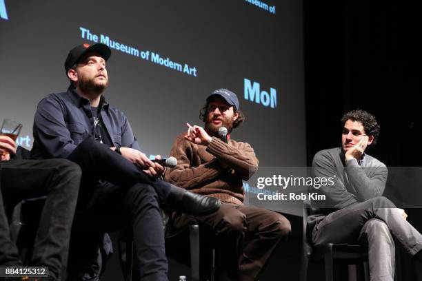 Daniel Lopatin, Joshua Safdie and Ben Safdie attend a Q&A for MoMA's Contenders Screening of "Good Time" at MoMA on December 1, 2017 in New York City.