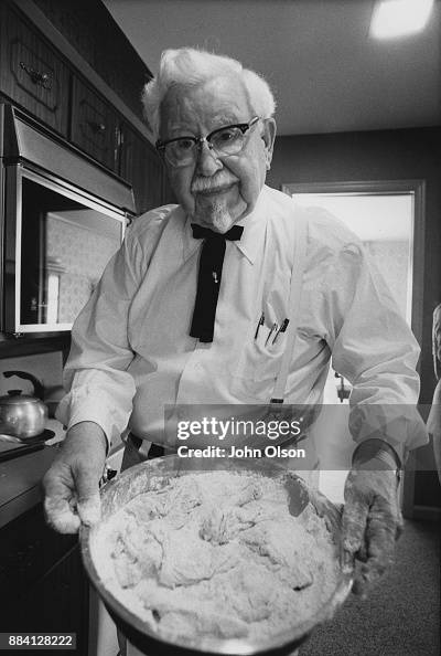 Colonel Sanders with KFC Chicken Batter Colonel Sanders with KFC Chicken Batter