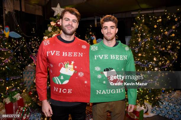 Alex Pall and Andrew Taggart of The Chainsmokers attend 102.7 KIIS FM's Jingle Ball 2017 presented by Capital One at The Forum on December 1, 2017 in...