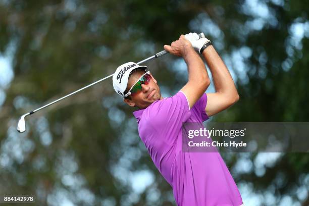 Jordan Zunic tees off during day three of the 2017 Australian PGA Championship at Royal Pines Resort on December 2, 2017 in Gold Coast, Australia.