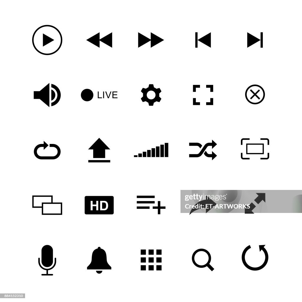 Multimedia knappar - vektor