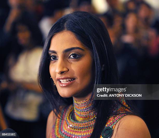 Indian actress Sonam Kapoor arrives on the "Green Carpet" at the Venetian Hotel in preparation for the 10th International Indian Film Academy awards...