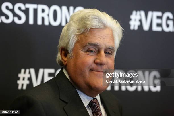 Comedian Jay Leno attends the Vegas Strong Benefit Concert at T-Mobile Arena to support victims of the October 1 tragedy on the Las Vegas Strip on...