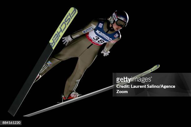 Maren Lundby of Norway takes 1st place during the FIS Nordic World Cup Women's Ski Jumping HS100 on December 1, 2017 in Lillehammer, Norway.