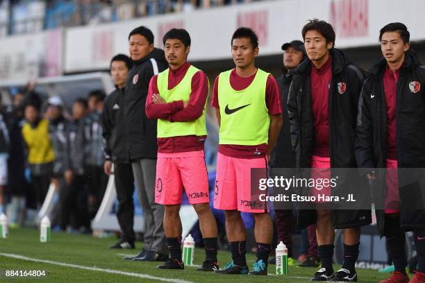 Mitsuo Ogasawara and Kashima Antlers are seen during the J.League J1 match between Jubilo Iwata and Kashima Antlers at Yamaha Stadium on December 2,...