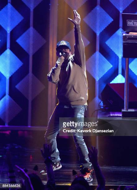 Logic performs onstage during 102.7 KIIS FM's Jingle Ball 2017 presented by Capital One at The Forum on December 1, 2017 in Inglewood, California.