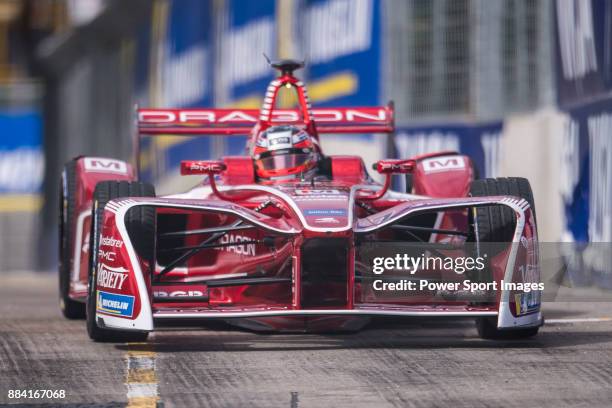 Jerome d'Ambrosio of Belgium from DRAGON competes in the Formula E Qualifying Session 1 during Formula E on December 2, 2017 in Hong Kong, Hong Kong.