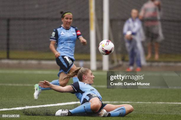 Remy Siemsen of Sydney FC slides for the ball during the round six W-League match between Sydney FC and Melbourne Victory at Cromer Park on December...