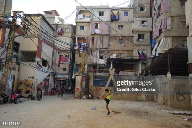 Daily life in the Shatila Refugee Camp on November 2, 2015. The camp was originally set up for Palestinian refugees in 1949. It is located in...